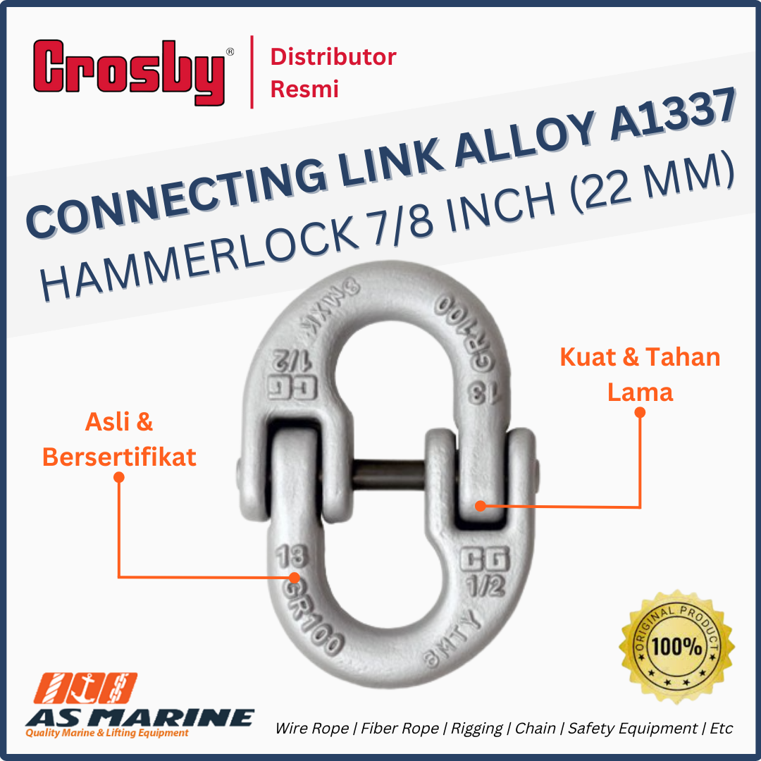 CROSBY USA Connecting Link / Hammerlock Alloy A1337 7/8 Inch 22 mm